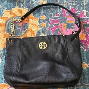 Tory Burch Black and Gold Shoulder Bag